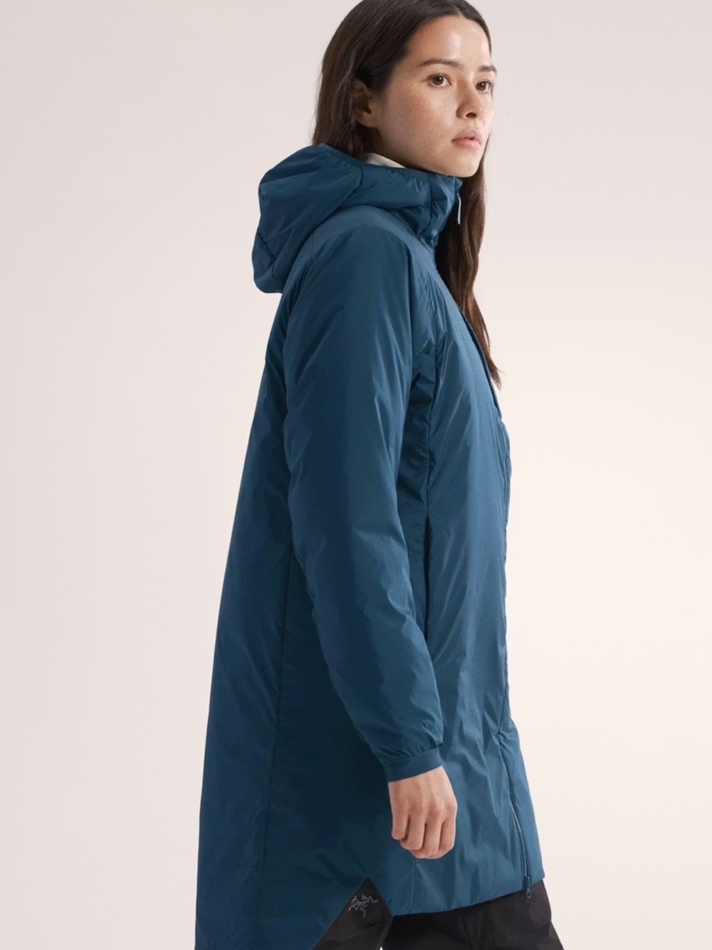 Arc'teryx Atom Long Women's Teal Hooded Insulated Puffer Coat - Picture 4 of 10